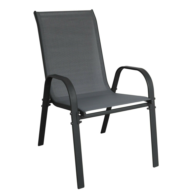 Linder Exclusiv Stapelsessel aus Stahl Gartensessel MC330881 Grau