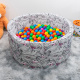 Aga Bällebad für Baby ab 1 Jahr, Rundes Weiches Schaumstoff Bällepool mit 200 Bälle, 90x40 cm Ballgrube Spielzeug für Kleinkinder,