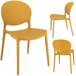 Krzesło JUSTIN plastikowe musztardowe