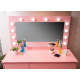 Aga Schminktisch mit Spiegel und Beleuchtung Rosa