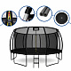 Aga SPORT EXCLUSIVE Trampolin 496 cm 16 ft Schwarz, Kindertrampolin, Gartentrampolin mit Sicherheitsnetz + Schutznetz + Leiter