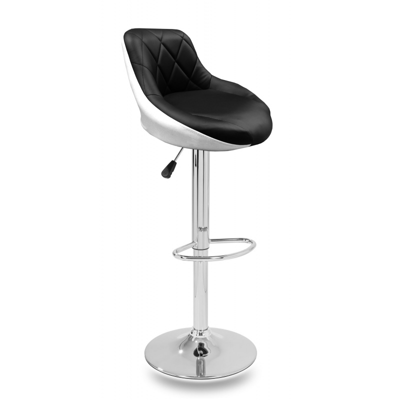 Aga 2x Barhocker Silber/Schwarz-Weiß