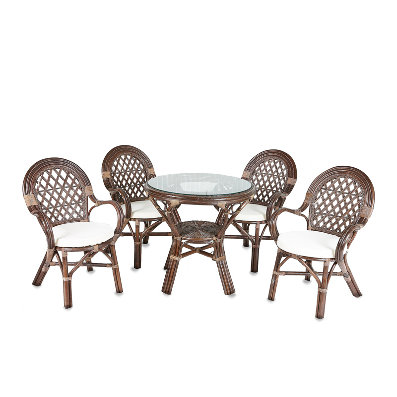 Aga Rattan-Garnitur PAPIO Choco Weiß