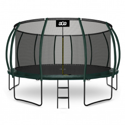 Aga SPORT EXCLUSIVE Trampolin, Kindertrampolin, Gartentrampolin mit Sicherheitsnetz 500 cm Dunkelgrün + Sicherheitsnetz + Leiter