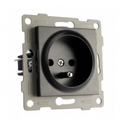 Schwarze Steckdose mit Stift