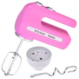 Różowy interaktywny MIKSER z dwoma końcówkami Robot kuchenny + miska ZA5869 uniwersalny