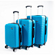 Aga Travel Kofferset, Reisekofferset MR4651 Hellblau, Hartschalenkoffer, Doppeltragegriff mit Zahlenschloss, Trolley Reisekoffer 3tgl 4 Rollen Reisekoffer