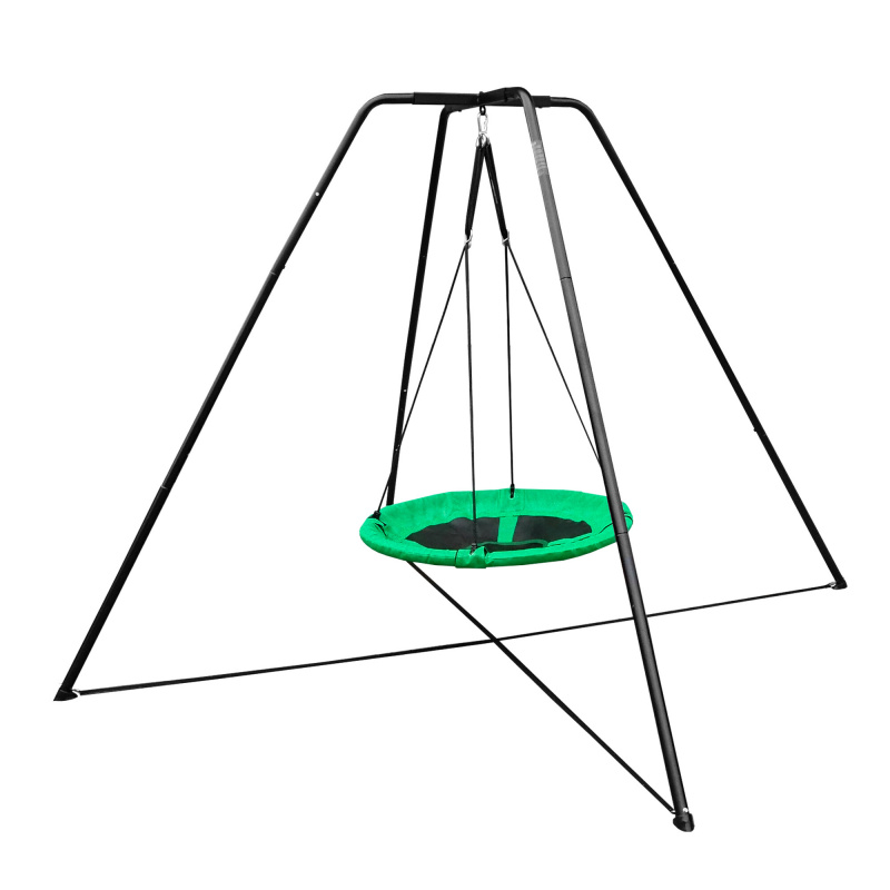 Aga Nestschaukel mit Rahmen 100 cm, Garten-Schaukel 120 Kg belastbar, Kinderschaukel Tellerschaukel Hängeschaukel, Grün