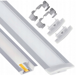 LED eloxovaný hliníkový profil zapuštěný 1m - sada