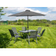 Linder Exclusiv Knick Sonnenschirm, Gartenschirm Ø 250 cm mit Kurbel Hellgrau