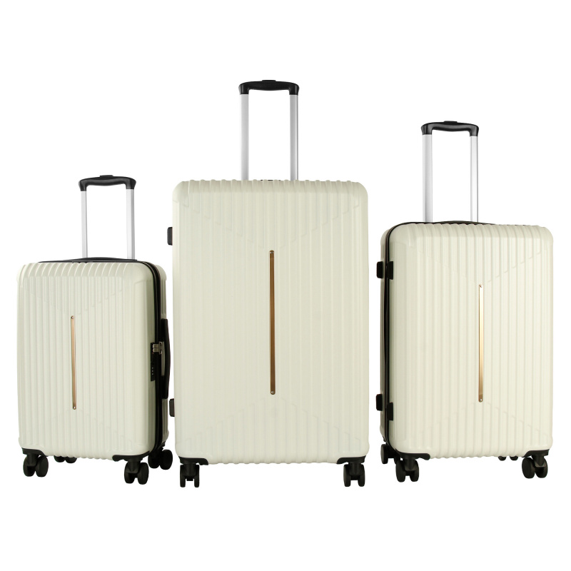 Aga Travel  Reisekofferset Hartschalenkoffer, Doppeltragegriff mit Zahlenschloss, Trolley Reisekoffer 3tgl 4 Rollen Reisekoffer MR4666 Beige
