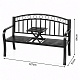 Aga Metall-Gartenbank mit ausklappbarem Tisch 127x53x84 cm