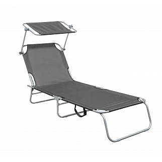 Aga Garten-Liegestuhl MR4254-Grey mit Baldachin
