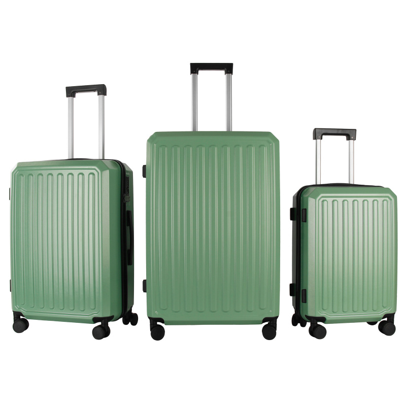 Aga Travel Kofferset 3 Teilig Hartschale Leicht ABS+PC Reisekoffer Haltbar Trolley Handgepäck Sets mit TSA Schloss und 4 Rollen MR4668 Grün
