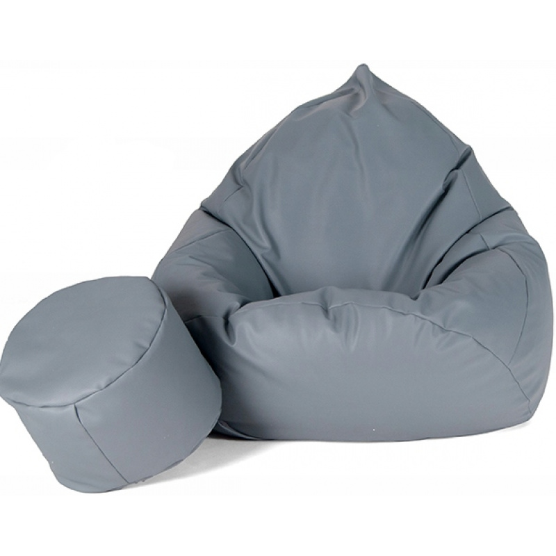 Aga Sitzsack Relaxtionbag XXXL + Fußstütze Dunkelgrau