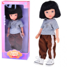 Lovely Girl Lalka z krótkimi czarnymi włosami w sportowym stroju 33cm ZA5849 uniwersalny