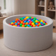 Aga Bällebad für Baby ab 1 Jahr, Rundes Weiches Schaumstoff Bällepool mit 200 Bälle, 90x40 cm Ballgrube Spielzeug für Kleinkinder,