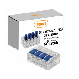 Sada 50x Drátová elektrická rychlospojka 32A 4cestná 0,2-4mm