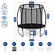 Aga SPORT EXCLUSIVE Trampolin 244 cm 8 ft Schwarz, Kindertrampolin, Gartentrampolin mit Sicherheitsnetz + Schutznetz + Leiter