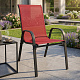 Linder Exclusiv Gartenstuhl MC330885 Dunkelrot stapelbar – Wetterfeste Terrassenstuhl mit Armlehnen & Metallgestell, Textilbespannung, robust & pflegeleicht
