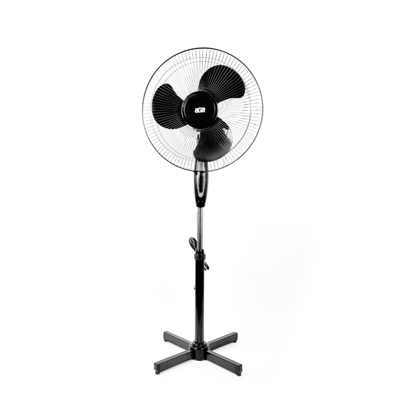 Aga Standventilator 43 cm Schwarz , 3-Geschwindigkeitsstufen, Oszillation, Verstellbare höhe, 45 W