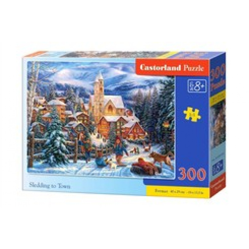 CASTORLAND Puzzle 300 Teile - Schlittenfahren in der Stadt