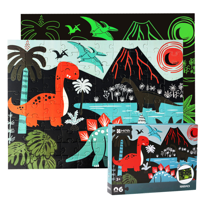 Aga4Kids Kinder-Leuchtpuzzle Dinosaurier 100 Szt.