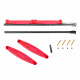 Aga Leiter für Trampolin 305 - 430 cm Schwarz/Rot