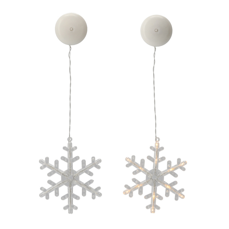 Aga Hängende Weihnachts-LED-Dekoration für das Fenster Schneeflocke