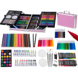 Aga Plastik Malset im Koffer 145 Stück rosa