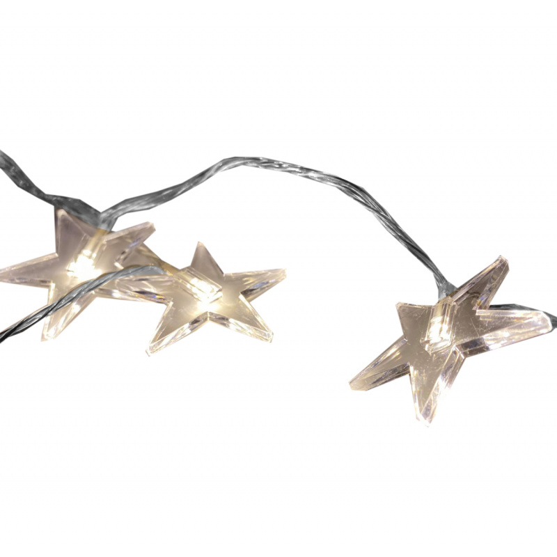 Linder Exclusiv Lichterkette Weihnachtskette 48 LED Sterne Warm weiß