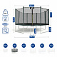 Aga SPORT PRO Trampolin 366 cm 12 ft Dunkelgrün,Kindertrampolin,Gartentrampolin mit Sicherheitsnetz + Schutznetz + Leiter