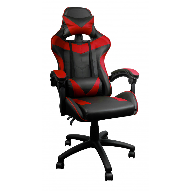 Aga Spielstuhl, Bürostuhl,Drehbarer Spielstuhl, Gamingstuhl, Racing Schreibtischstuhl,Chefsessel MR2080 Schwarz - Rot