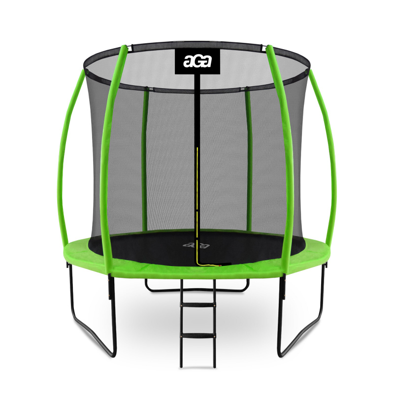 Aga SPORT EXCLUSIVE Trampolin, 244 cm 8 ft Hellgrün, Kindertrampolin, Gartentrampolin mit Sicherheitsnetz + Sicherheitsnetz + Leiter