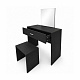 Aga Schminktisch mit Hocker MRDT13-MB Schwarz