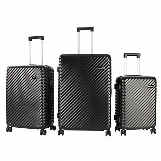 Aga Travel Reisekofferset, Kofferset  MR4672 Schwarzv, Hartschale,TSA, 4 Rollen, Reisekoffer, Koffer