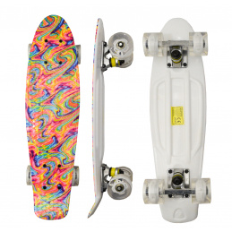 Aga4Kids Pennyboard mit LED-Rädern 100kg Belastbar, Pennyboard, Longboard, Skateboard MR6003