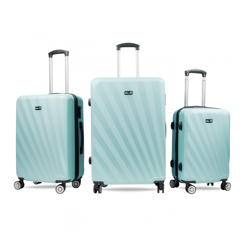 Aga Travel Kofferset, Reisekofferset MR4653 Türkis, Hartschalenkoffer, Doppeltragegriff mit Zahlenschloss, Trolley Reisekoffer 3tgl 4 Rollen Reisekoffer