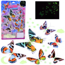 Magiczne Fluorescencyjne Motyle i Gwiazdki – Świecące Naklejki  ZA5681 uniwersalny