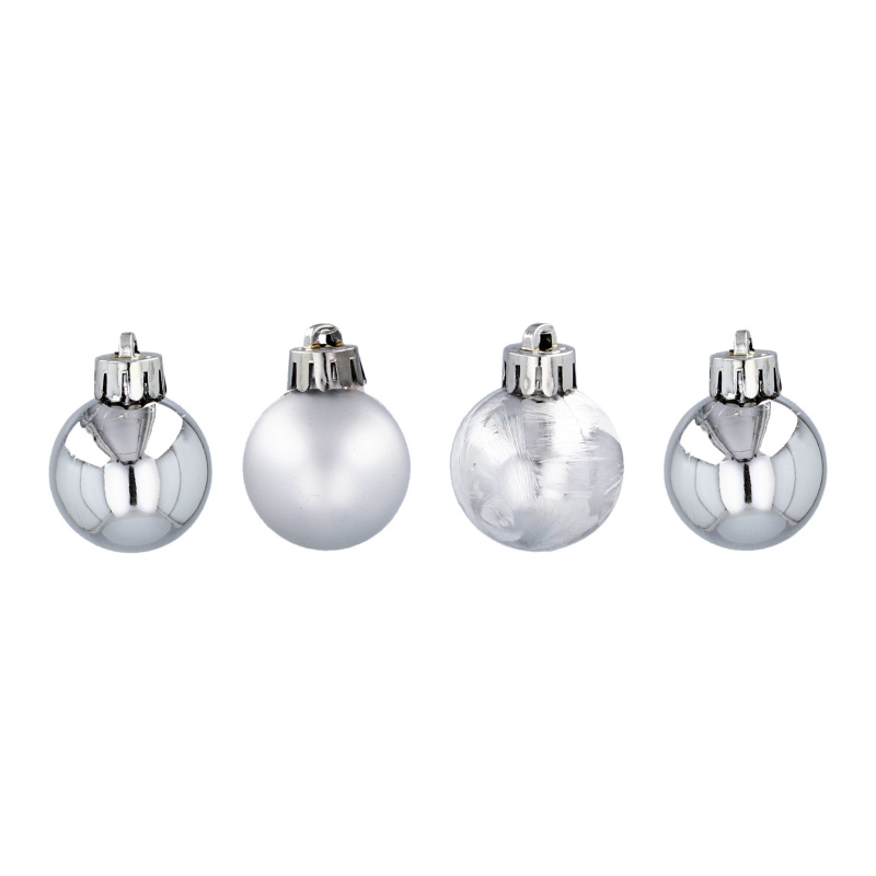 Aga Weihnachtskugeln MIX 3cm 24 Stück Silber