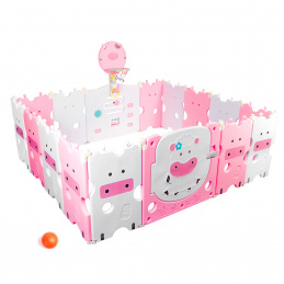 Aga4Kids Kinder Kunststoff-Laufstall 186x156x64 cm Rosa