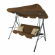 Aga Gartenschaukel KRE7626 – 3-Sitzer, wetterfest, Stahl, Polster, Gartenliege, Schaukelbank, bis 220 kg, Braun