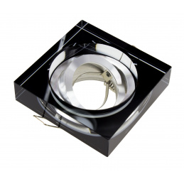 BERGE Deckenstrahler Pendelleuchte Deckenleuchte BRG71002 schwenkbar - dickes Glas 2cm - quadratisch - schwarz