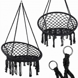 Plecione krzesło podwieszane BOHO wiszące 70 cm