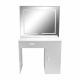 Aga Schminktisch mit Spiegel und LED-Beleuchtung + Hocker Mattweiß