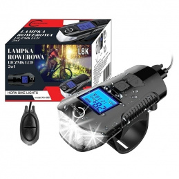 L8K LAMPKA ROWEROWA LICZNIK LCD 2 w 1
