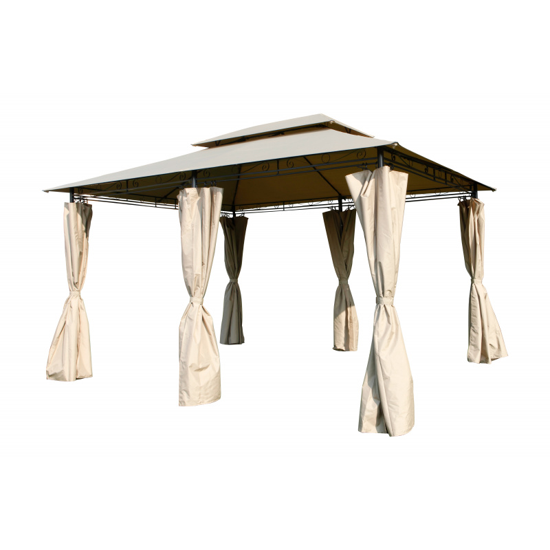 Linder Exclusiv Gartenpavillon MC3646 Partyzelt,Gartenzelt,Pergola mit Vorhängen Taupe