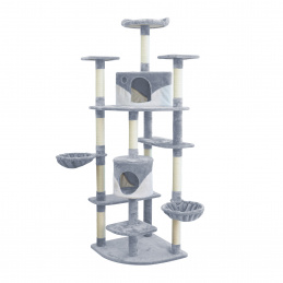 Aga Kratzbaum für Katzen 200 cm Grau-Weiß