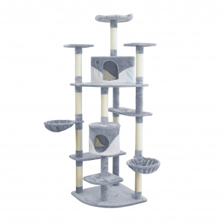 Aga Kratzbaum für Katzen 200 cm Grau-Weiß