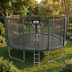 Aga SPORT PRO Trampolin  496 cm 16 ft Dunkelgrün,Kindertrampolin,Gartentrampolin mit Sicherheitsnetz + Schutznetz + Leiter + Schuhtasche